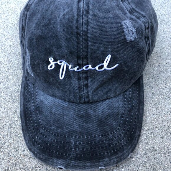 FUNKY JUNQUE Squad Hat Unisex Adult Grey Adjustable Cap 100% Cotton​ - Picture 3 of 5